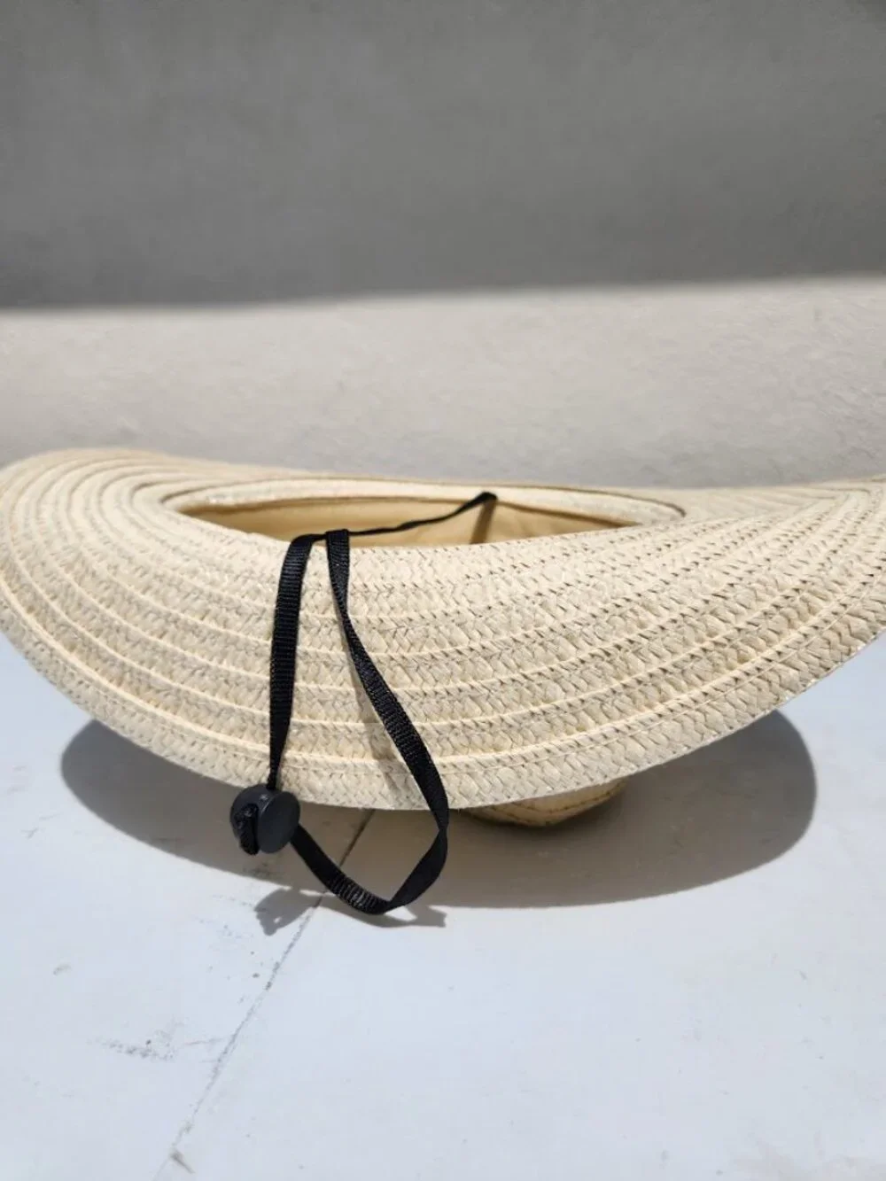 Western Creme Straw Woven Cowboy Hat Sun Hat with Adjustable Strap Unisex Fedora - Picture 3 of 4